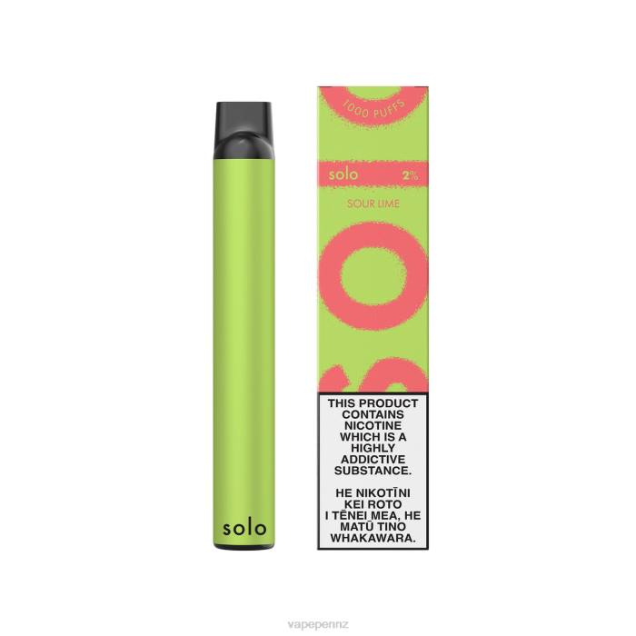 Vape New Zealand Sour Lime - Solo Disposable Vape 40D818