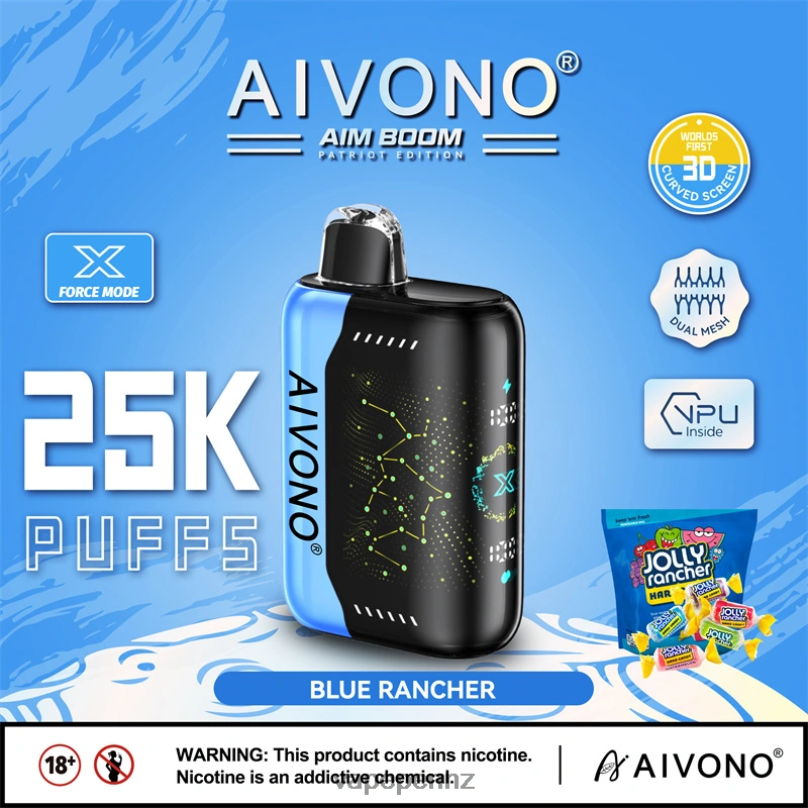 Aivono AIM BOOM 25000 Blue Rancher - 2B88Z344 Vape New Zealand
