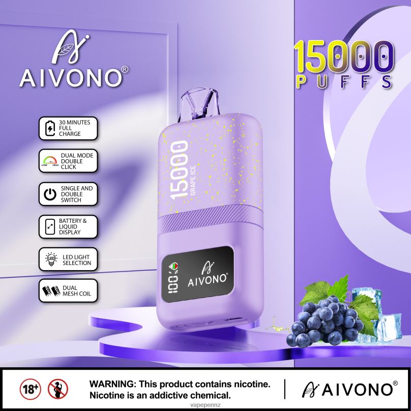 Aivono AIM magic 15000 Grape Ice - 2B88Z60 Vape New Zealand