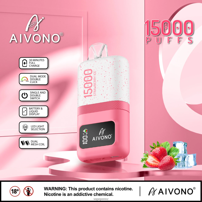 Aivono AIM magic 15000 Strawberry Ice - 2B88Z71 Vape NZ