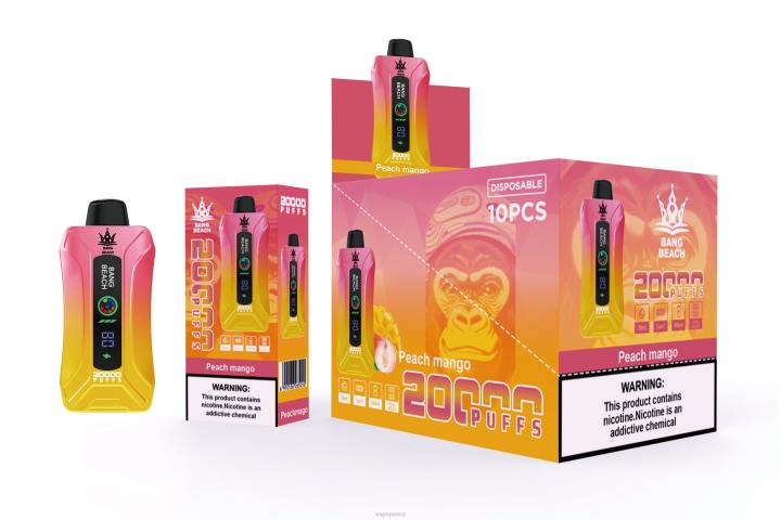 Vape Juice 4PBF2 Peach Mango - Bang Beach 20000 Puffs Smart Screen Vape