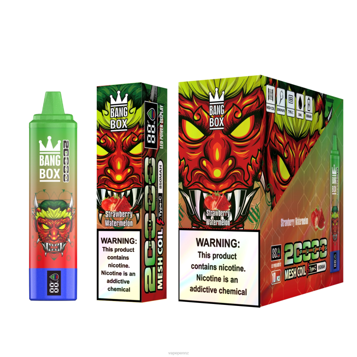 Vape Juice 4PBF52 Strawberry Watermelon - Bang Box 20000 Puffs Smart Screen