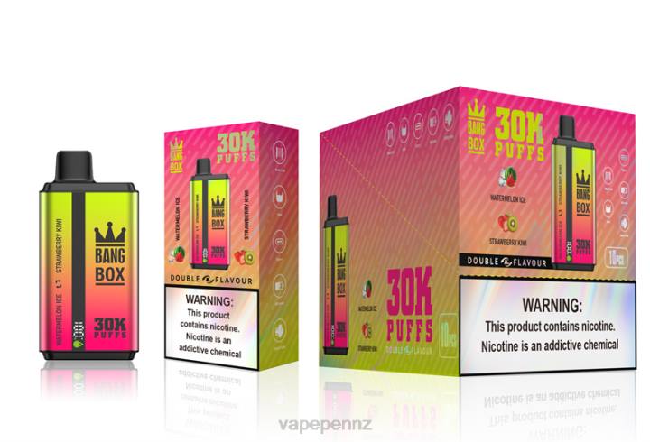 Vape Juice 4PBF62 Watermelon Ice & Strawberry Kiwi - Bang Box 30000 Puffs Dual Flavors