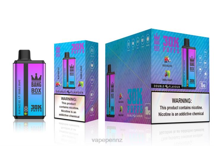 Vape Juice 4PBF72 Blue Razz Ice & Double Grape - Bang Box 30000 Puffs Dual Flavors