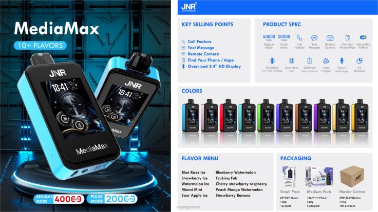Vape Juice Sour Apple Ice - JNR MediaMax 40k Puff RTXDN20