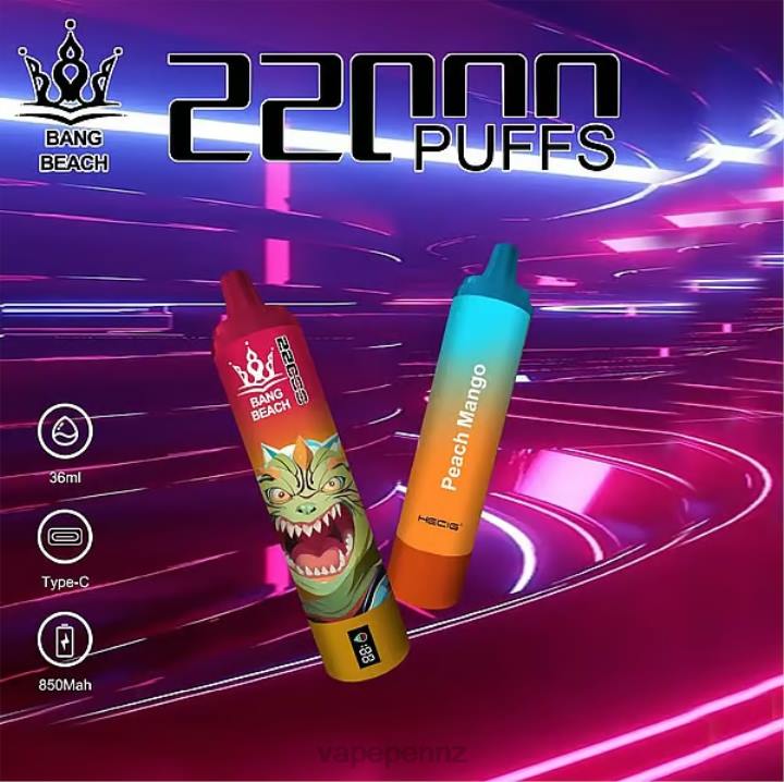 Vape Kits NZ 4PBF24 Peach Mango - Bang Beach 22000 Puffs Smart Screen