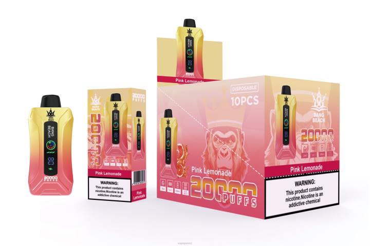 Vape Kits NZ 4PBF4 Pink Lemonade - Bang Beach 20000 Puffs Smart Screen Vape