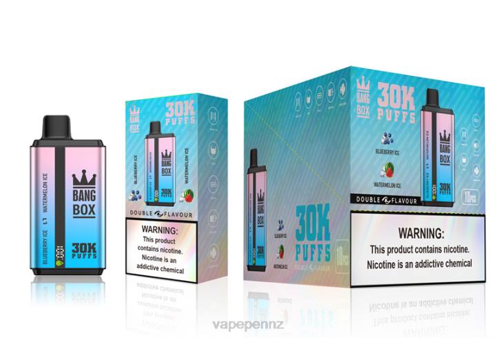 Vape Kits NZ 4PBF69 Blueberry Ice & Watermelon Ice - Bang Box 30000 Puffs Dual Flavors