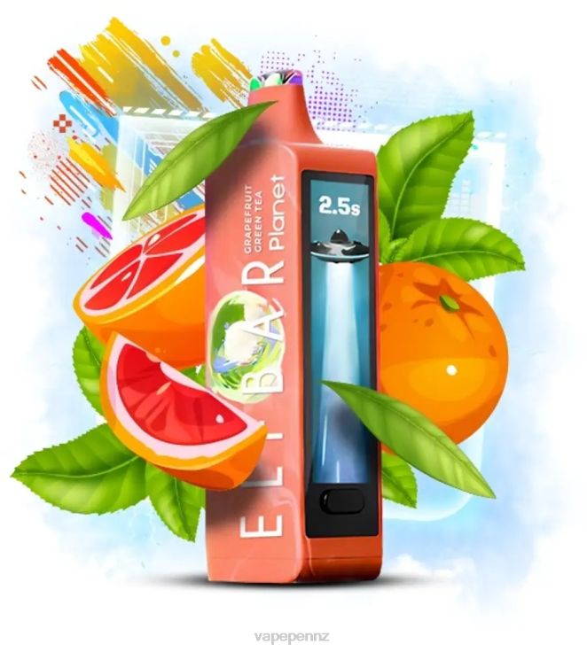 Vape NZ 4P62R17 - Grapefruit Green Tea Elf Bar Planet 25000