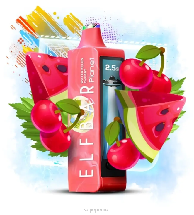 Vape NZ 4P62R21 - Watermelon cherry Elf Bar Planet 25000