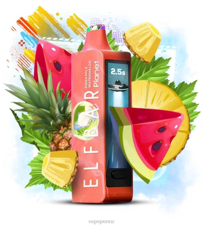 Vape NZ 4P62R25 - Pineapple Watermelon Elf Bar Planet 25000