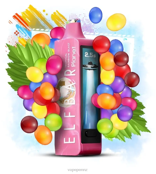 Vape NZ 4P62R29 - Tropical Rainbow Blast Elf Bar Planet 25000