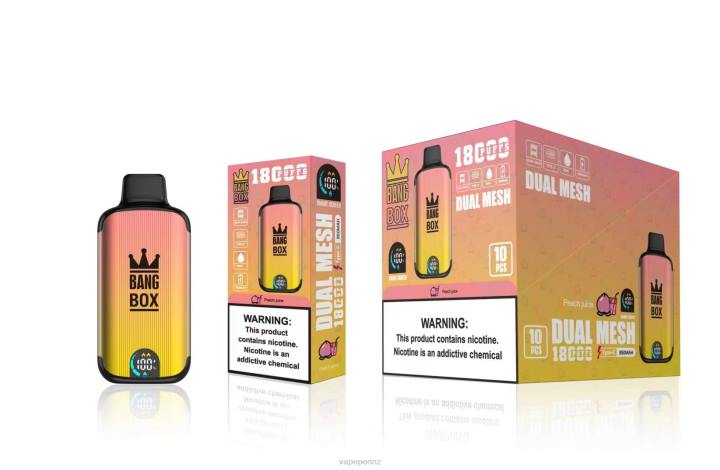 Vape NZ 4PBF91 Peach Juice - Bang Box 18000 puffs