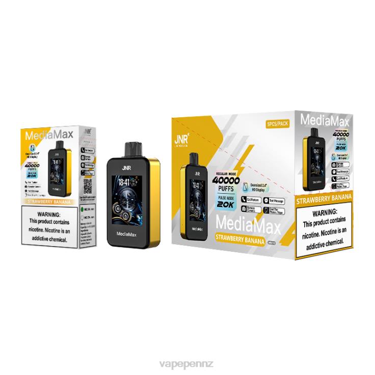 Vape NZ Strawberry Banana - JNR MediaMax 40k Puff RTXDN16