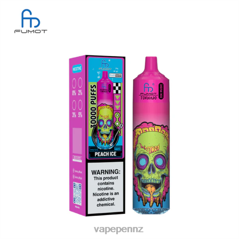 Vape New Zealand 2F8T620 Peach Ice Fumot Tornado 30K Music