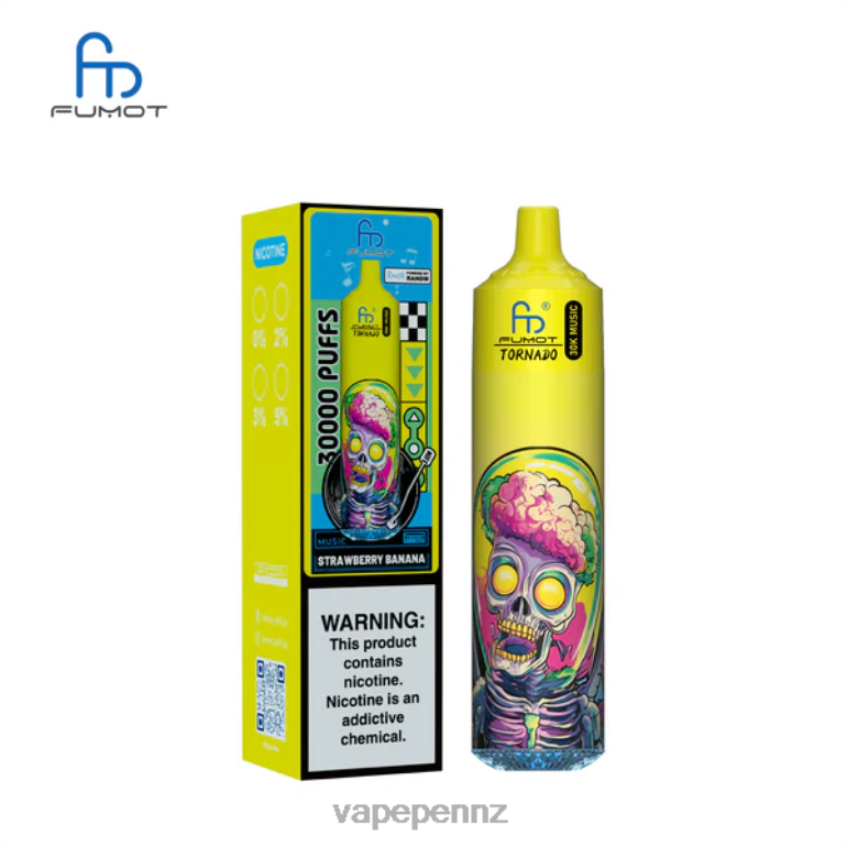 Vape New Zealand 2F8T625 Strawberry Banana Fumot Tornado 30K Music