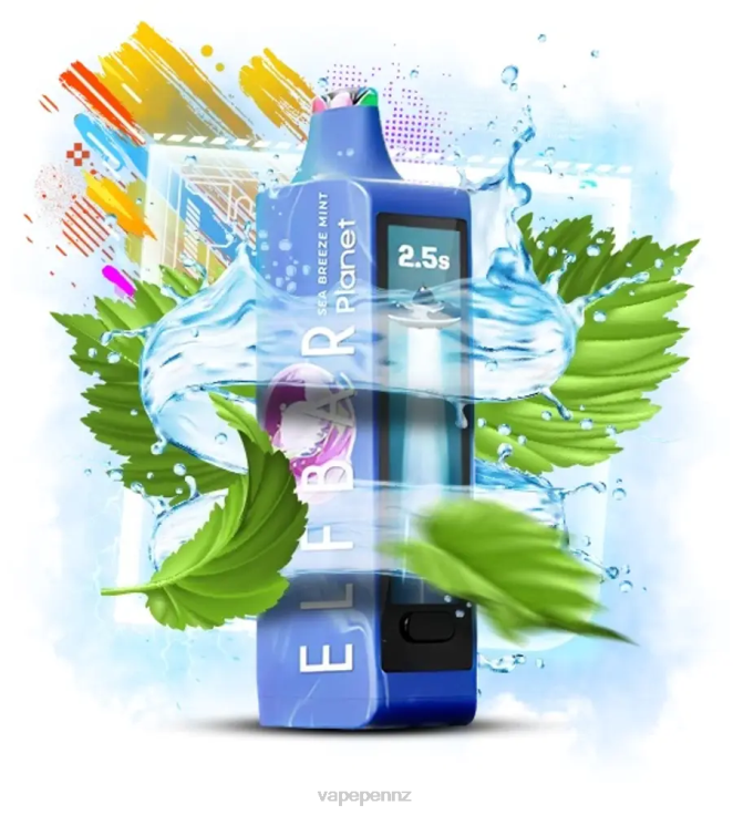 Vape New Zealand 4P62R18 - Sea Breeze Mint Elf Bar Planet 25000