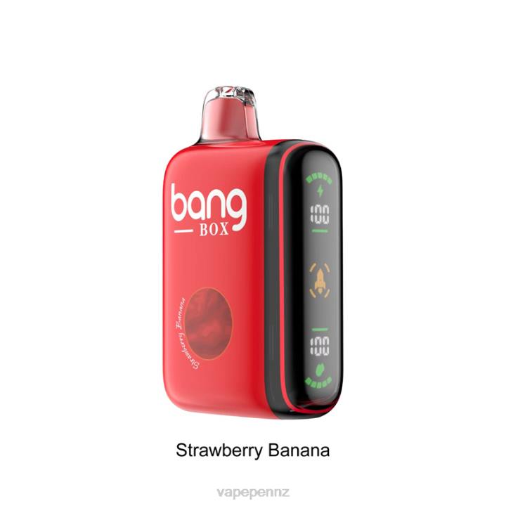 Vape New Zealand 4PBF25 Strawberry Banana - Bang Box 9000-18000 Puffs Intelligent Power Display