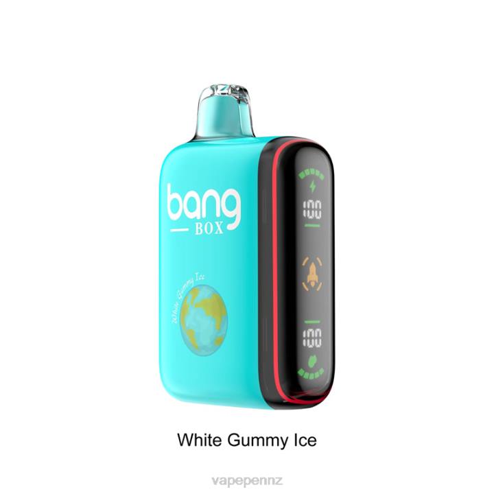 Vape New Zealand 4PBF30 White Gummy Ice - Bang Box 9000-18000 Puffs Intelligent Power Display