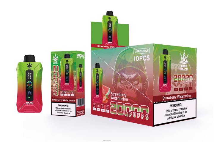 Vape Pen NZ 4PBF3 Strawberry Watermelon - Bang Beach 20000 Puffs Smart Screen Vape