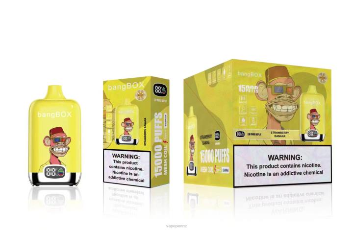 Vape Pen NZ 4PBF43 Strawberry Banana - Bang Box 15000 Puffs