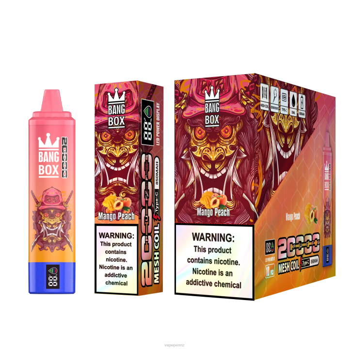 Vape Pen NZ 4PBF58 Mango Peach - Bang Box 20000 Puffs Smart Screen