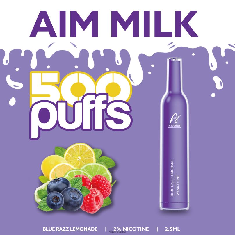 Aivono AIM MILK 500 Blue Razz Lemonade - 2B88Z264 Vape New Zealand