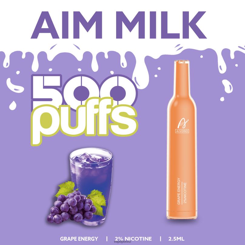 Aivono AIM MILK 500 Grape Energy - 2B88Z265 Vape NZ