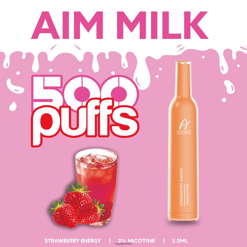 Aivono AIM MILK 500 Strawberry Energy - 2B88Z266 Vape New Zealand
