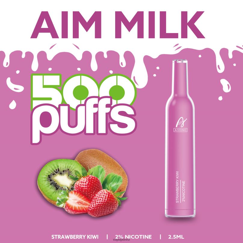 Aivono AIM MILK 500 Strawberry Kiwi - 2B88Z271 Vape NZ