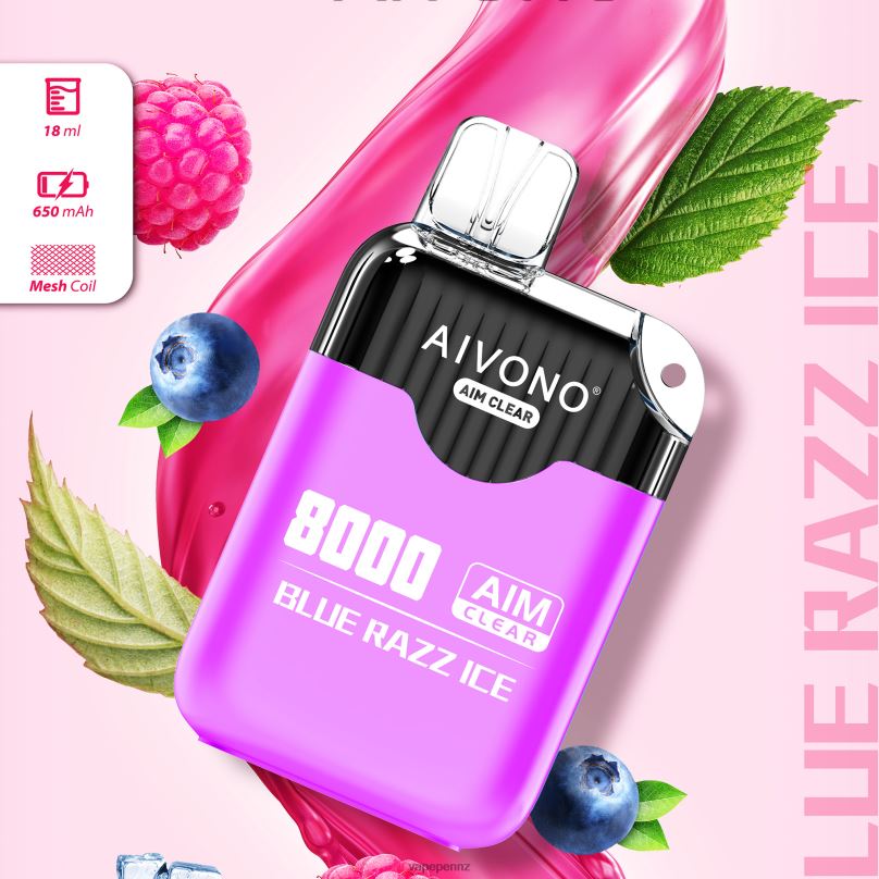 Aivono AIM CLEAR 8000 Blue Razz Ice - 2B88Z202 Vape New Zealand