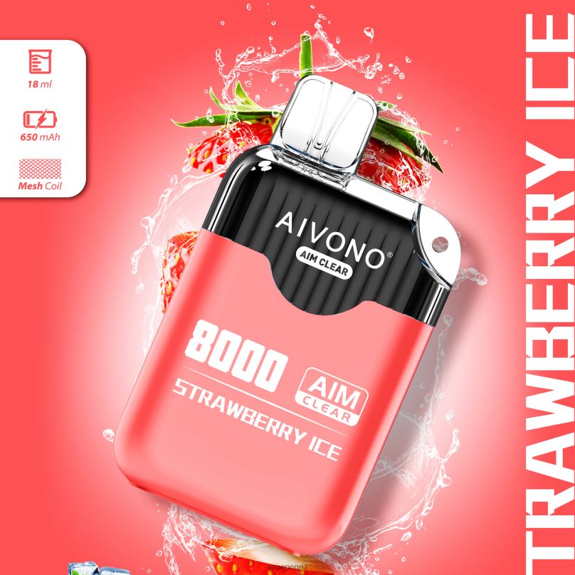 Aivono AIM CLEAR 8000 Strawberry Ice - 2B88Z205 Vape NZ