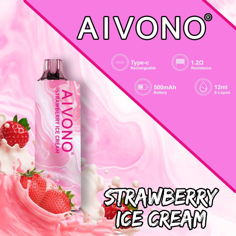Aivono AIM GUN 7000 Strawberry Ice Cream - 2B88Z105 Vape NZ