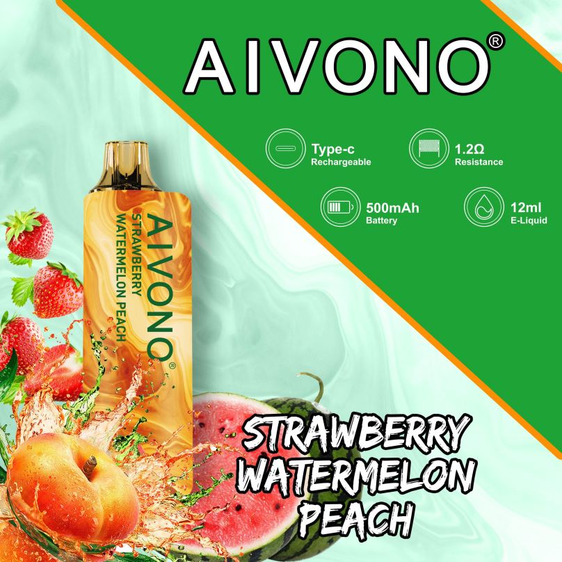 Aivono AIM GUN 7000 Strawberry Watermelon Peach - 2B88Z108 Vape New Zealand