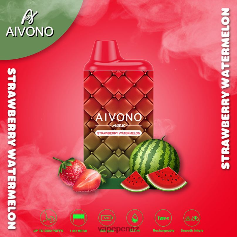 Aivono AIM MAGIC 5800 Mouth Box Cigarette Strawberry Watermelon - 2B88Z99 Vape NZ