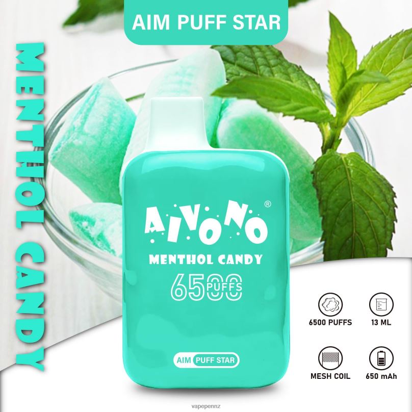 Aivono AIM PUFF STAR 6500 Menthol Candy - 2B88Z295 Vape NZ