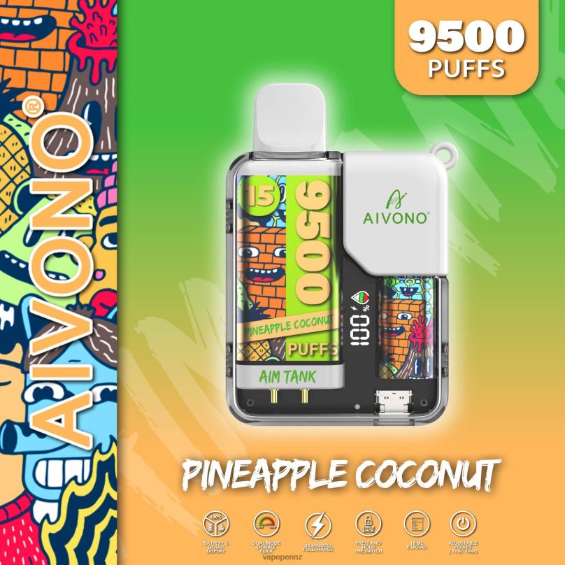 Aivono AIM TANK 9500 Pineapple Coconut - 2B88Z40 Vape New Zealand