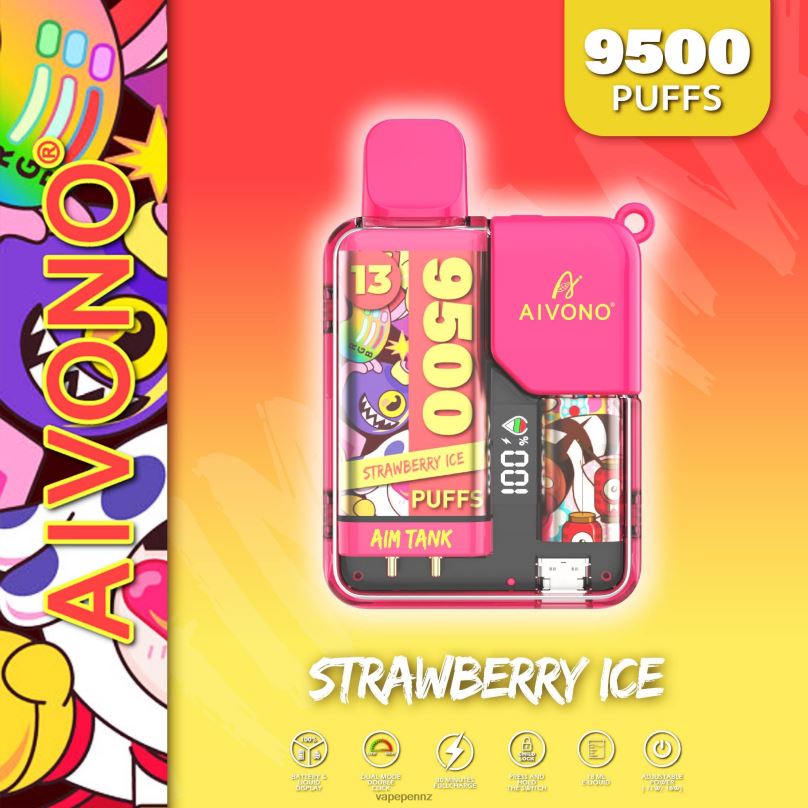 Aivono AIM TANK 9500 Strawberry Ice - 2B88Z38 Vape New Zealand