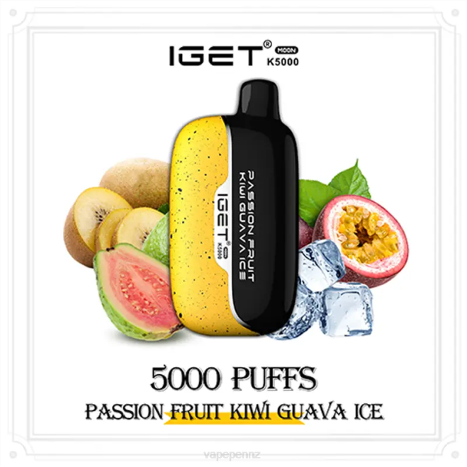 Vape Juice FP4X2 Passion Fruit Kiwi Guava Ice IGET Moon K5000