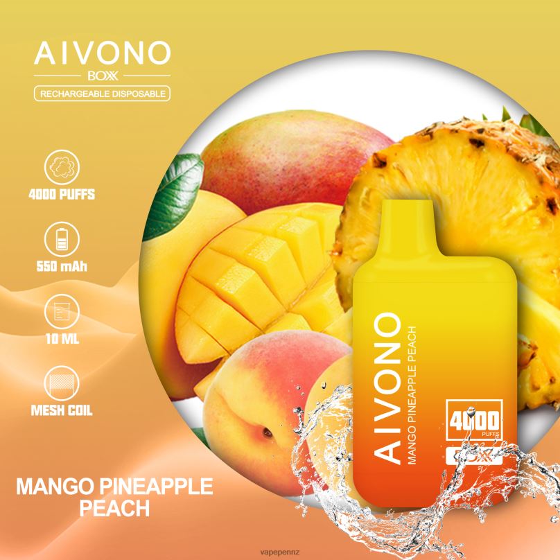Aivono AIM BOXX 4000 Mango Pineapple Peach - 2B88Z219 Vape NZ