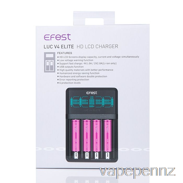 Efest LUC V4 Elite HD LCD Charger VAPE NZ