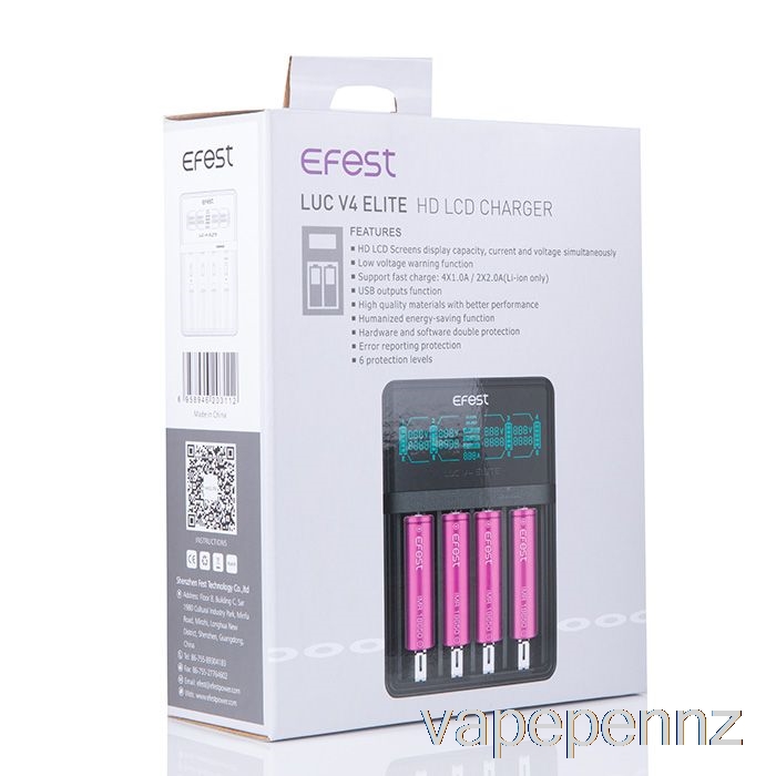 Efest LUC V4 Elite HD LCD Charger VAPE NZ